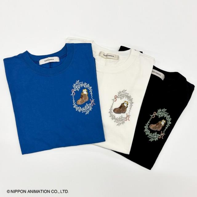 スーパーハッカフィーユ（super hakka feuille）/[15〜19号]SUPER HAKKA×世界名作劇場 あらいぐまラスカルとブーツ刺繍フレアTシャツ_3