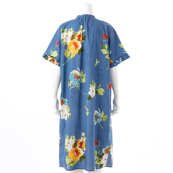 スーパーハッカフィーユ（super hakka feuille）/[15〜19号]コットンローンルシオール加工ブラーフラワープリント半袖ワンピース スーパーハッカフィーユ（super hakka feuille）/[15〜19号]コットン