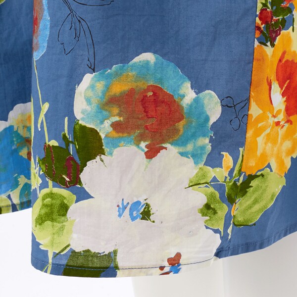 スーパーハッカフィーユ（super hakka feuille）/[15〜19号]コットンローンルシオール加工ブラーフラワープリント半袖ワンピース スーパーハッカフィーユ（super hakka feuille）/[15〜19号]コットン