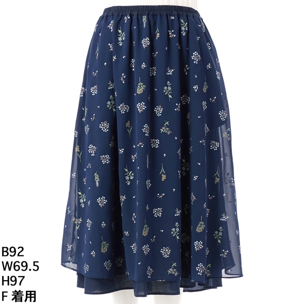 スーパーハッカフィーユ（super hakka feuille）/[15〜 19号 ]エステルシフォンブライズ加工小花プリント+コットンローンレイヤードフ…