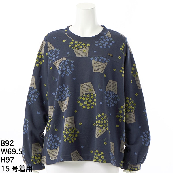 スーパーハッカフィーユ（super hakka feuille）/[15〜19号]コットンポリエステル フラワーポットニットジャカードプルオーバー