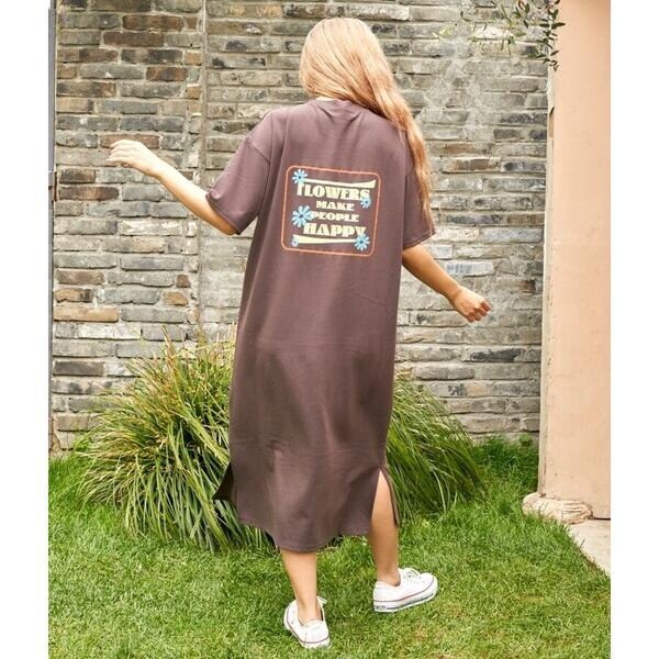 アナップ（ANAP）/フラワーメッセージプリントTシャツワンピース