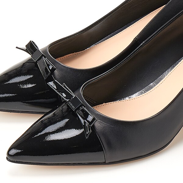 内鰓 スチュアート（JILL STUART）/リボンモチーフポインテッドトゥパンプス