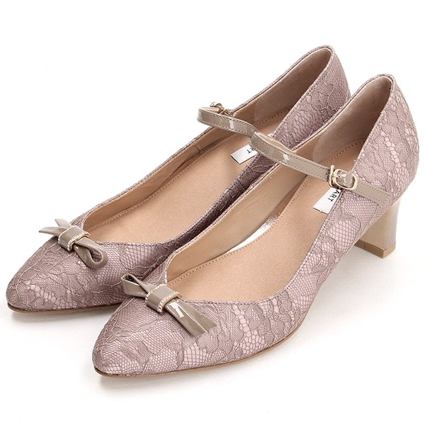 ジル スチュアート（JILL STUART）/リボンモチーフストラップレースパンプス