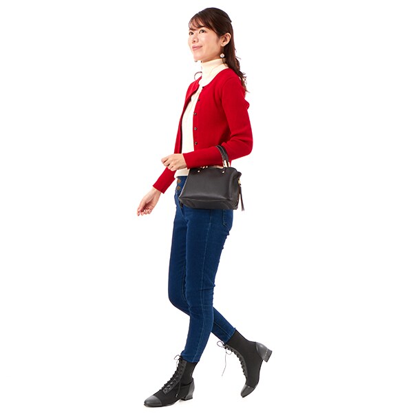 内鰓 スチュアート（JILL STUART）/ニットレースアップショートブーツ