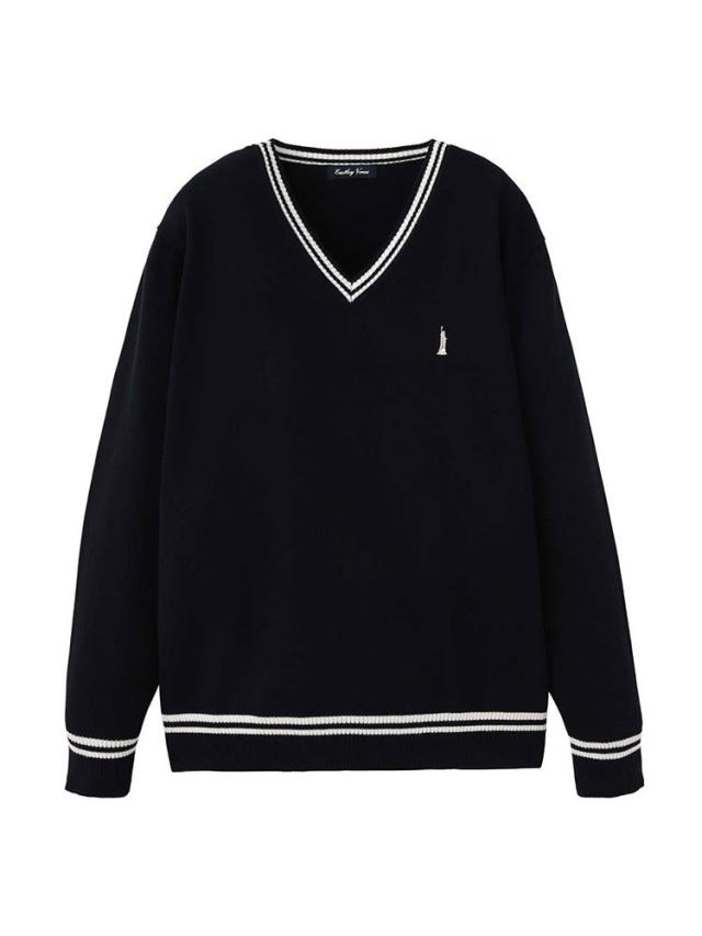Venus 綿プルオーバー〈12G/ライン入り〉【スクール】【学生】【通学】【学校】 イーストボーイ（EAST BOY）/Venus 綿プルオーバー〈12G/ライン
