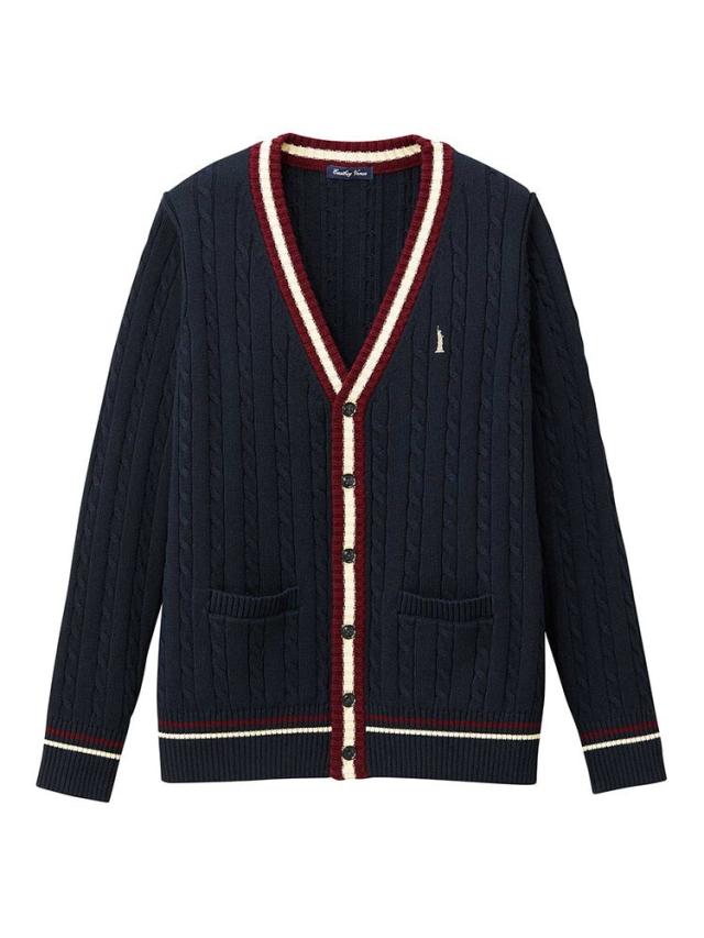 イーストボーイ（EAST BOY）/Venus 綿カーディガン〈7G/ケーブル＆ライン入り〉【スクール】【学生】【通学】【学校】