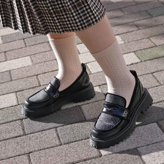 モデロ（MODELLO）/MODELLO COVEROSS(R)  厚底ニットローファーシューズ