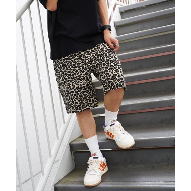 ヴァンスエクスチェンジ/ヒョウ柄ゴブランショートパンツ