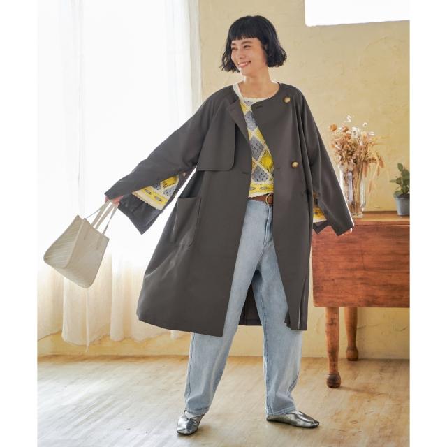 LBC（LBC）/【sweet web掲載】ノーカラーガンパッチゆるコート