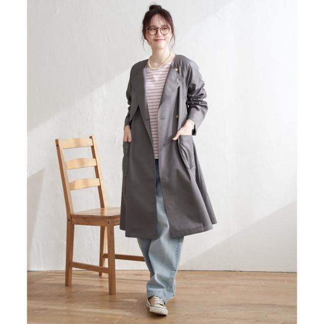 LBC（LBC）/【sweet web掲載】ノーカラーガンパッチゆるコートの通販は