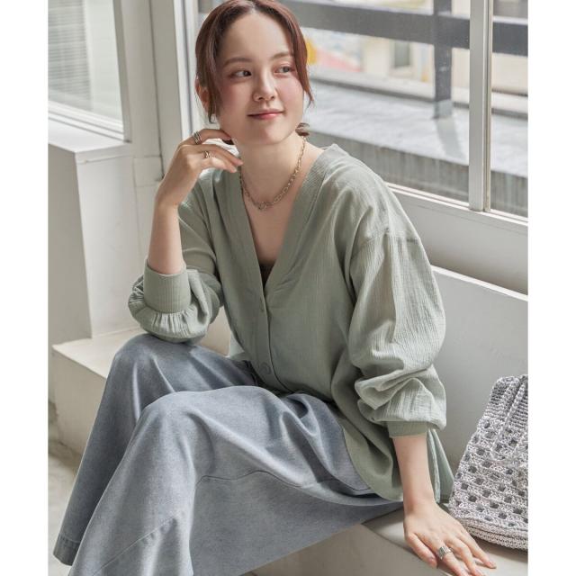 LBC（LBC）/【人気商品！再入荷】シアーシャツカーディガンの通販はau
