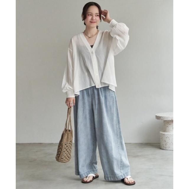 LBC（LBC）/【人気商品！再入荷】シアーシャツカーディガンの通販はau