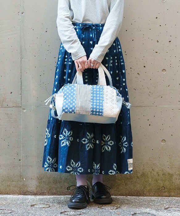 アズノゥアズドゥバズ（as know as de base）/デニムパッチ横長ボストン