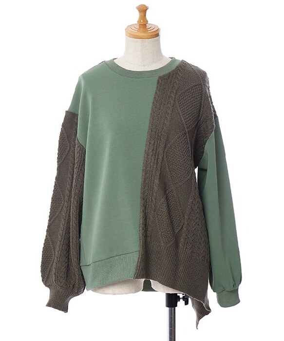 アズノゥアズドゥバズ（as know as de base）/ケーブルでニットレーナー アズノゥアズドゥバズ（as know as de base）/ケーブルでニットレーナー