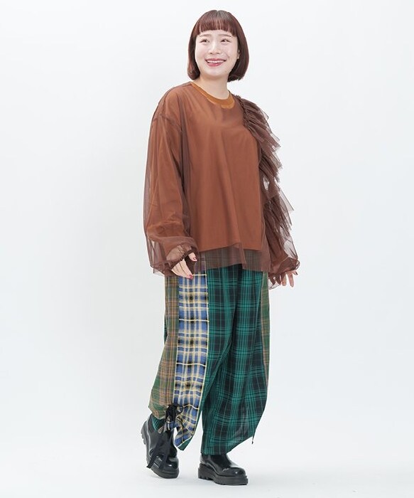 アズノウアズオオラカ　ギュギュッとチェックPT アズノゥアズオオラカ（AS KNOW AS olaca）/【大きいサイズ