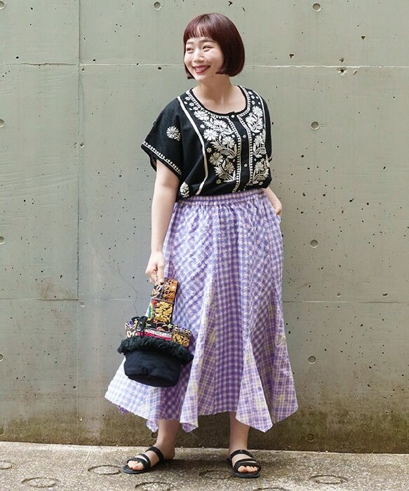 アズノゥアズオオラカ（AS KNOW AS olaca）/【大きいサイズ】表面にこだわった格子ＳＫ