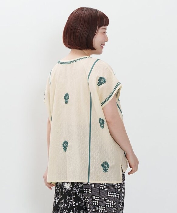 AS KNOW AS olaca モリっとラクノー刺繍ＳＨ アズノゥアズオオラカ（AS KNOW AS olaca）/【大きいサイズ