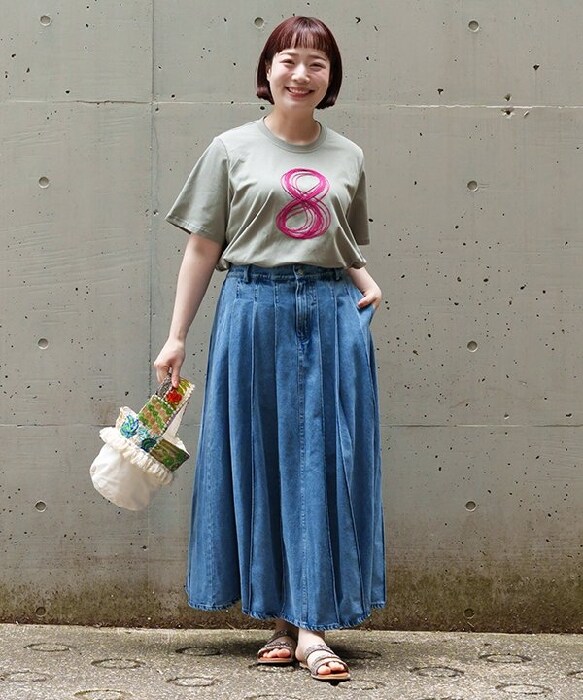 アズノゥアズオオラカ（AS KNOW AS olaca）/【大きいサイズ】パタパタデニムスカート