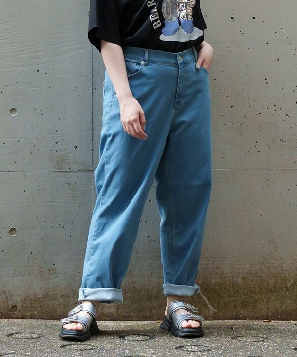 アズノゥアズオオラカ（AS KNOW AS olaca）/【大きいサイズ】伸びてひんやり優しデニム アズノゥアズオオラカ（AS KNOW AS olaca）/【大きいサイズ】伸びて