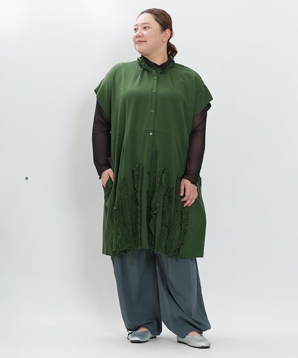 【新品】 AS KNOW AS olaca リップストップカーゴワンピース　3L アズノゥアズオオラカ（AS KNOW AS olaca）/【大きいサイズ】フリル