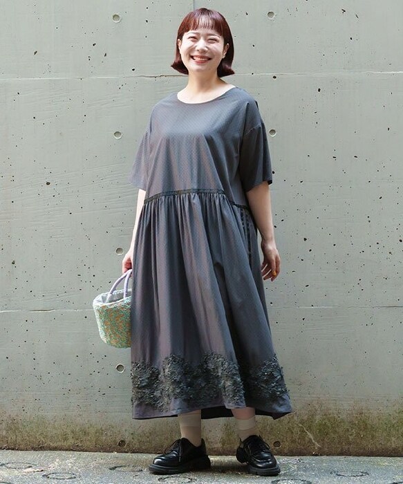 アズノゥアズ オオラカ 15 ワンピース レース 膝下丈 七分袖 Olaca アズノゥアズ オオラカ 15 ワンピース レース 膝下丈 七分袖