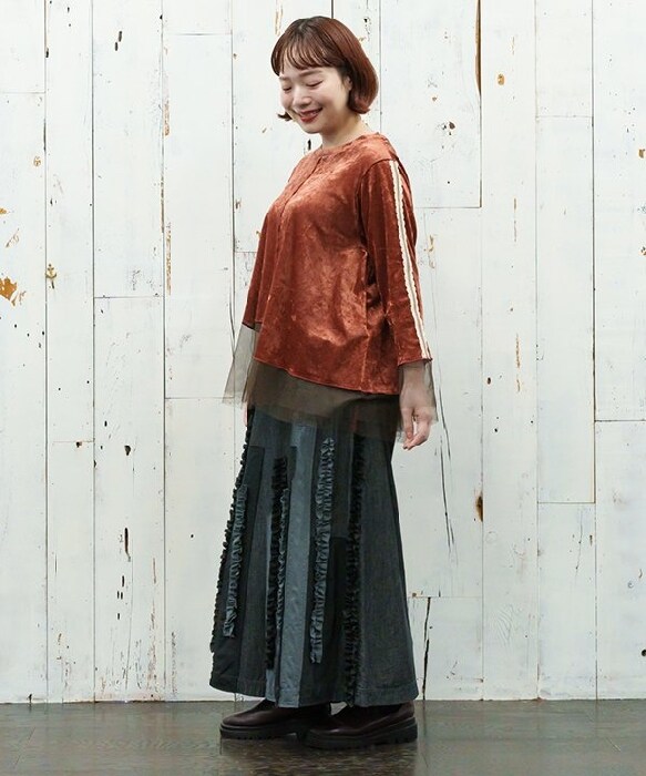 アズノゥアズオオラカ（AS KNOW AS olaca）/【大きいサイズ】格上げカットベロアＰＯ アズノゥアズオオラカ（AS KNOW AS olaca）/【大きいサイズ】格上げ