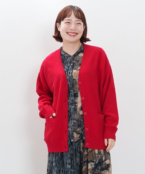 アズノゥアズオオラカ（AS KNOW AS olaca）/【大きいサイズ】長く着られるＶカーデ