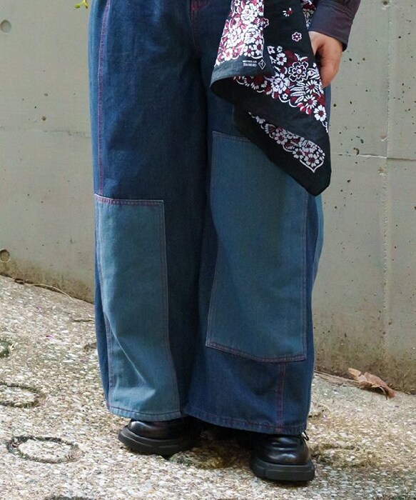 アズノゥアズオオラカ（AS KNOW AS olaca）/【大きいサイズ】ペタパッチデニム アズノゥアズオオラカ（AS KNOW AS olaca）/【大きいサイズ】ペタ