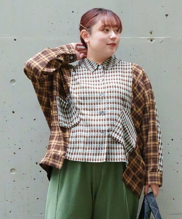 アズノゥアズオオラカ（AS KNOW AS olaca）/【大きいサイズ】チェックの小窓ＳＨ