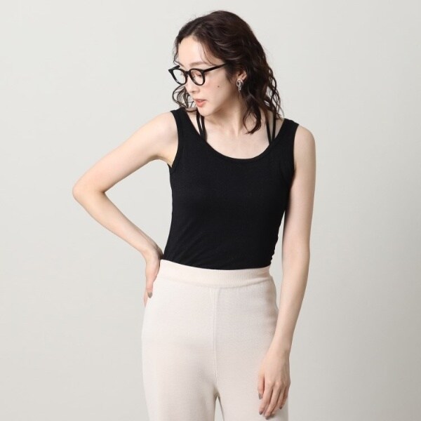 アンタイトル（UNTITLED）/リーベルラメベア天竺タンクトップ