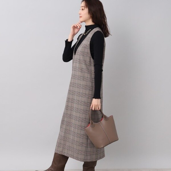 極美品♡アンタイトル　スタイリッシュダブルクロス　ジャンパースカート　ロング 極美品♡アンタイトル スタイリッシュダブルクロス ジャンパー