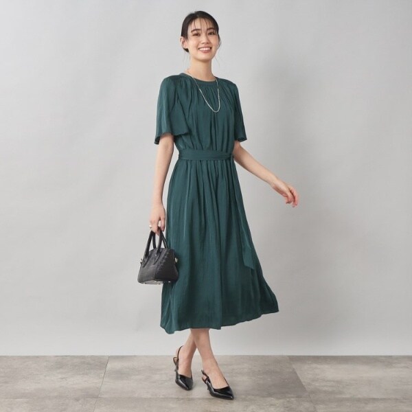 【美品】UNTITLED（アンタイトル）　スエードタッチ ギャザー　ワンピース UNTITLED（アンタイトル）スエードタッチ ギャザーワンピース