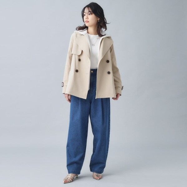 【人気急上昇！／撥水／UV】Aライン ショートトレンチコート新品タグ付き アンタイトル（UNTITLED）/【人気急上昇！／撥水／UV】Aライン