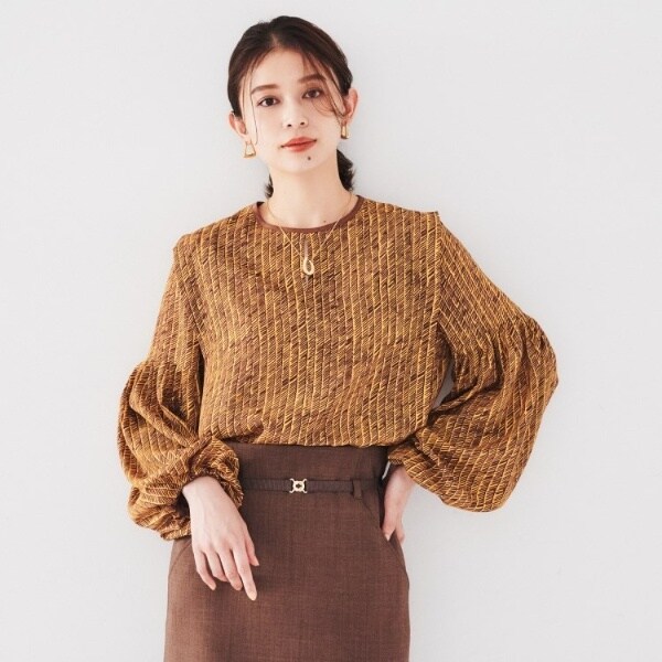 アンタイトル（UNTITLED）/【ボリューム袖袖ゴム】ヴィンテージアートへリンボン