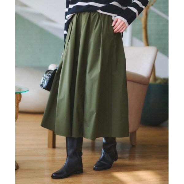 アンタイトル（UNTITLED）/【後ろウエストゴム洗える】ギャザータックフレアスカートの通販は