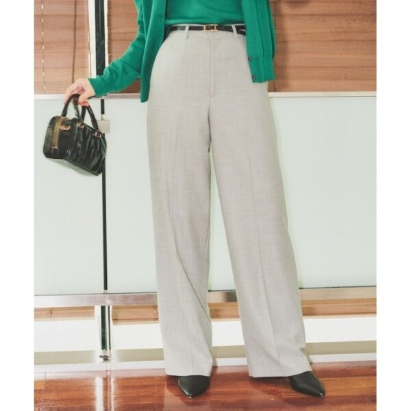 アンタイトル（UNTITLED）/【後ろウエストゴム日本製センタープレス】ミルドワイドパンツ