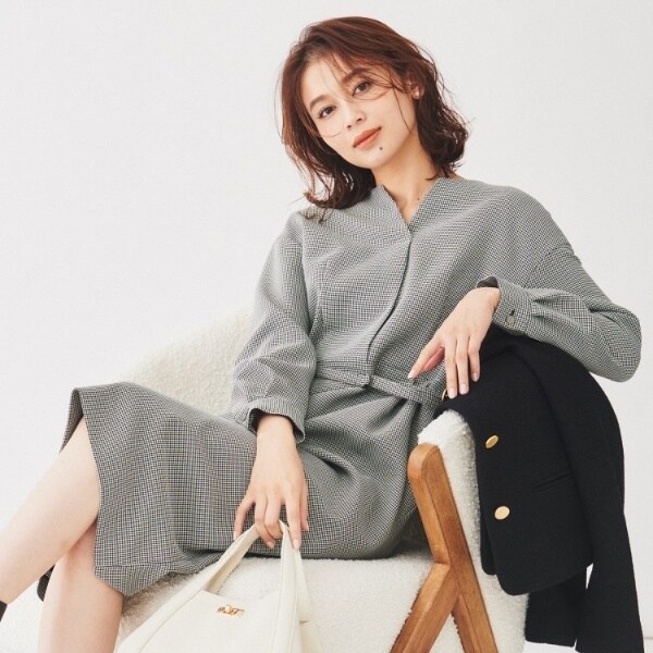 アンタイトル（UNTITLED）/【きれいめ日本製】キーネックナローワンピース