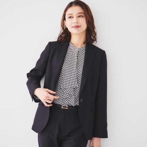 アンタイトル（UNTITLED）/【日本製通勤スーツ】ウーステッドフラノ テーラードジャケット