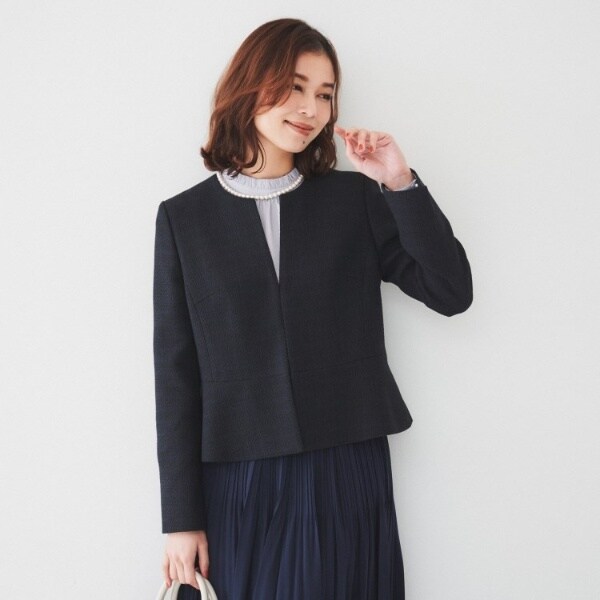 アンタイトル（UNTITLED）/【通勤】ツイード ペプラムジャケット