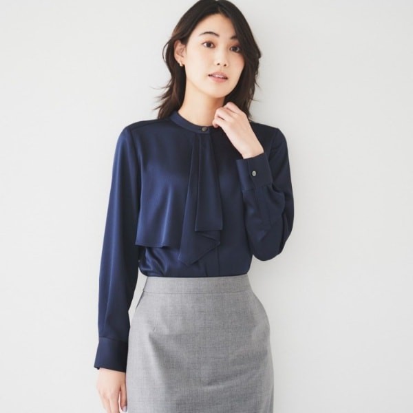 アンタイトル（UNTITLED）/【通勤スーツ入卒セレモニー】サテン ラッフル風ブラウス