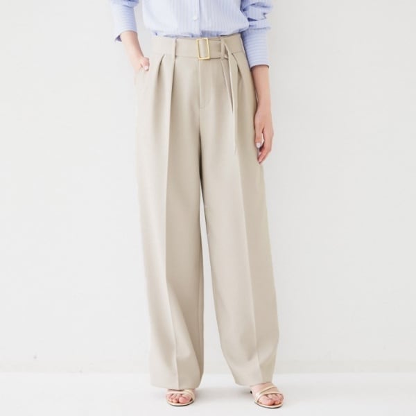 アンタイトル（UNTITLED）/ベルト付き2タックパンツ