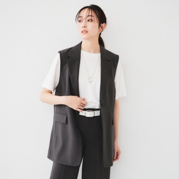 アンタイトル【UV／接触冷感／ストレッチ】 洗えるパンツスーツ　セットアップ アンタイトル【UV／接触冷感／ストレッチ】 洗えるパンツスーツ