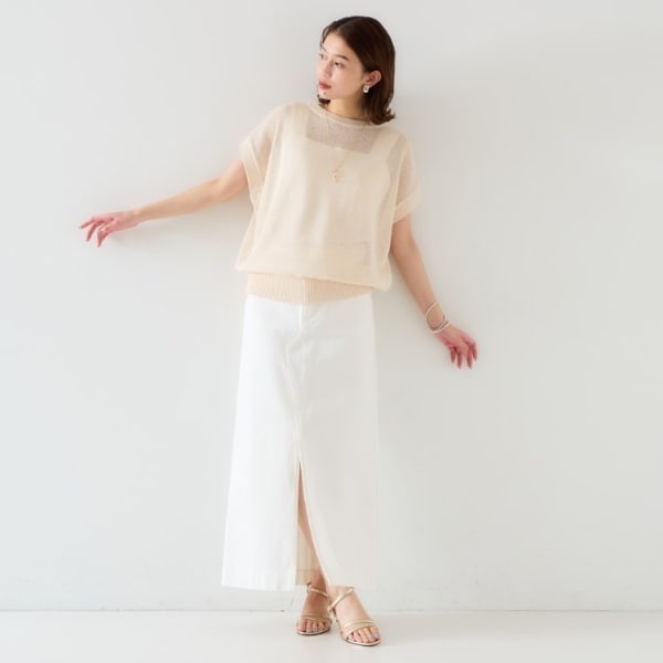 アンタイトル（UNTITLED）/【前後2WAY清涼感】コクーンシルエット プルオーバーニット_8