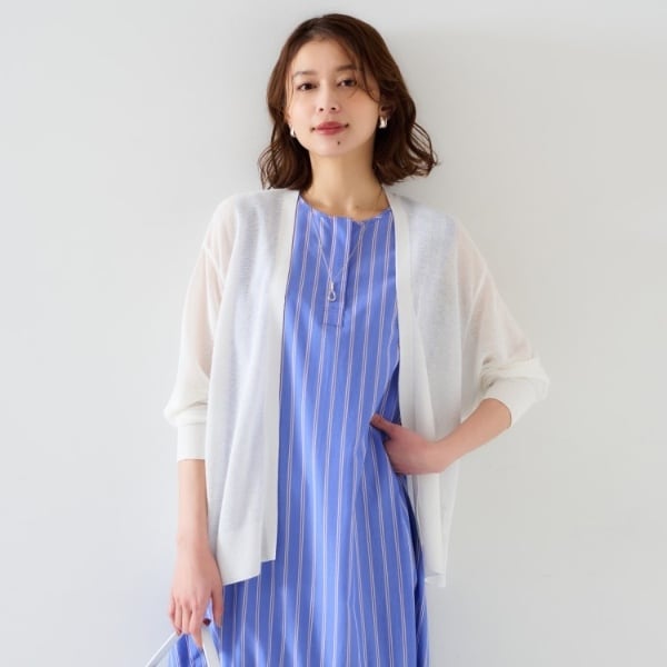 アンタイトル（UNTITLED）/【体型カバー日除け】ドルマンスリーブ ガーターカーディガン