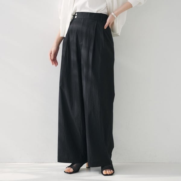 アンタイトル（UNTITLED）/【後ろウエストゴム洗える】2タックワイドパンツ