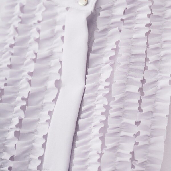 アンタイトル（UNTITLED）/スタンドネックフリルブラウス【接触