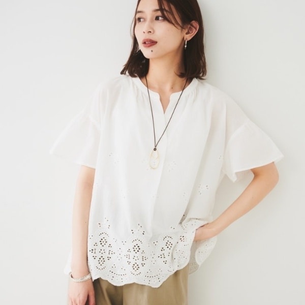 アンタイトル（UNTITLED）/【セットアップ可コットン100】スカラップ