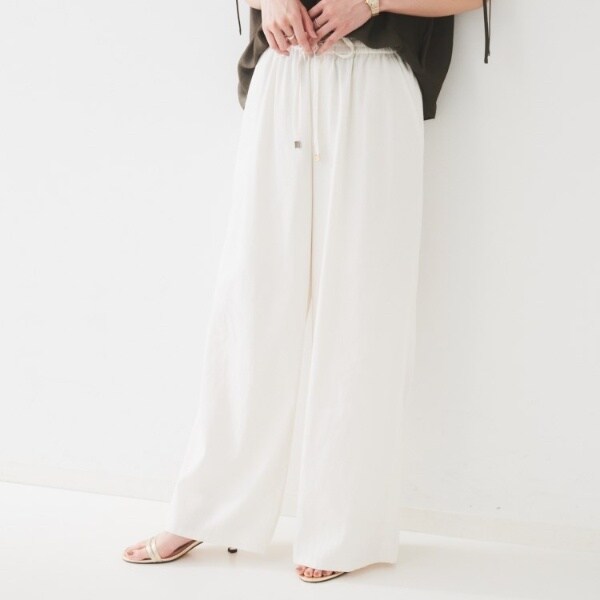 アンタイトル（UNTITLED）/【ウエストゴム洗えるオンオフ】ドロストワイドパンツ