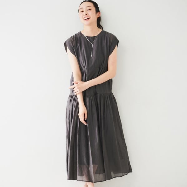 アンタイトル（UNTITLED）/【シアー夏ワンピ】綿シルクワンピース